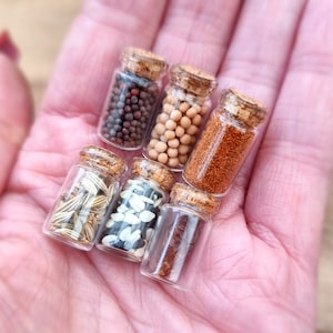 Set of 6 Miniature dolls house food jars 1:12 Miniature food for Dollhouse kitchen miniature food