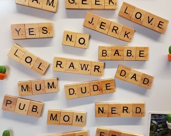 Scrabble tile fridge magnets refrigerator magnets- geek gift fridge magnet