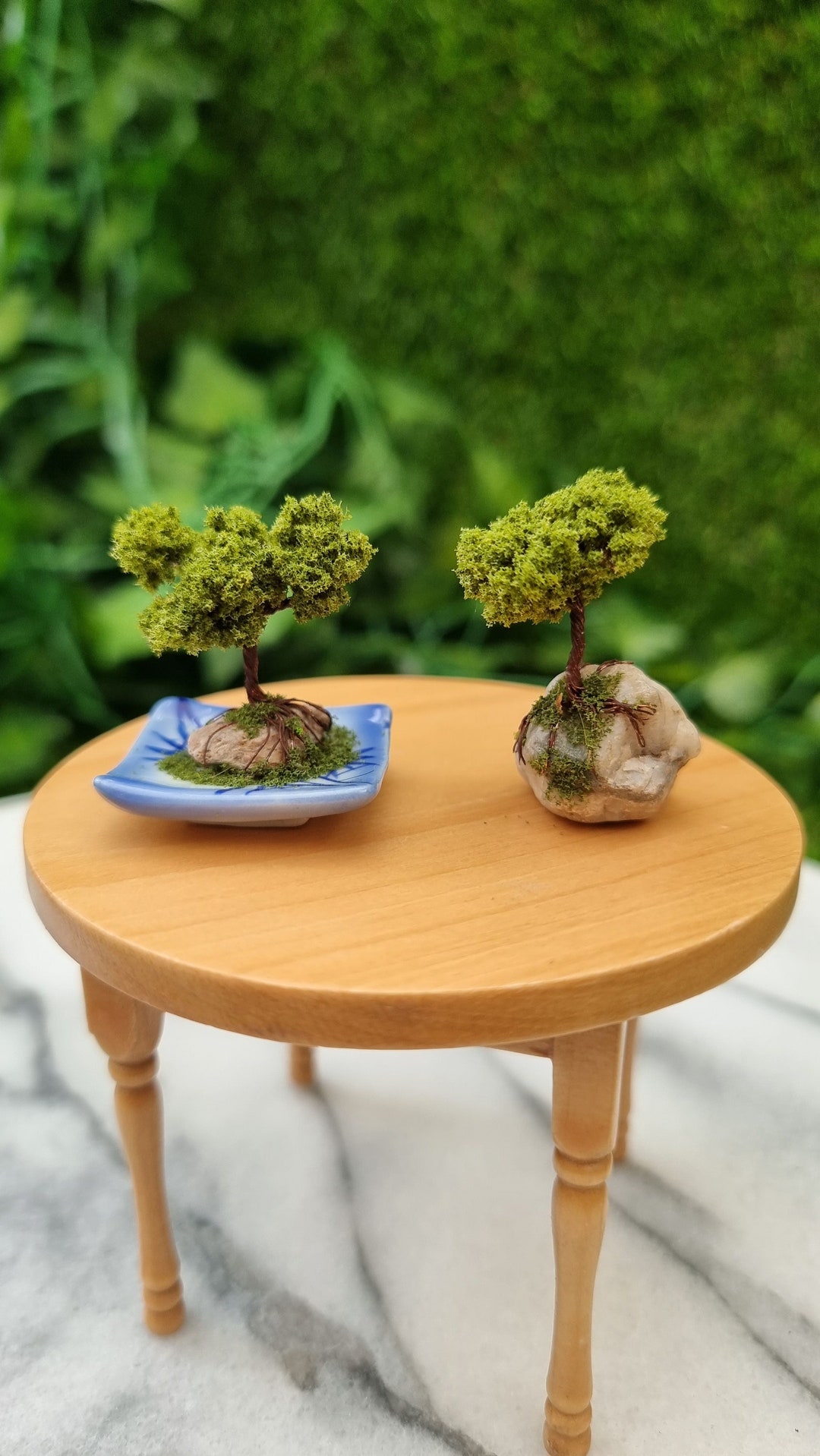Miniature Bonsai Tree 1:12 Scale Dollhouse Bonsai Tree on Oriental ...