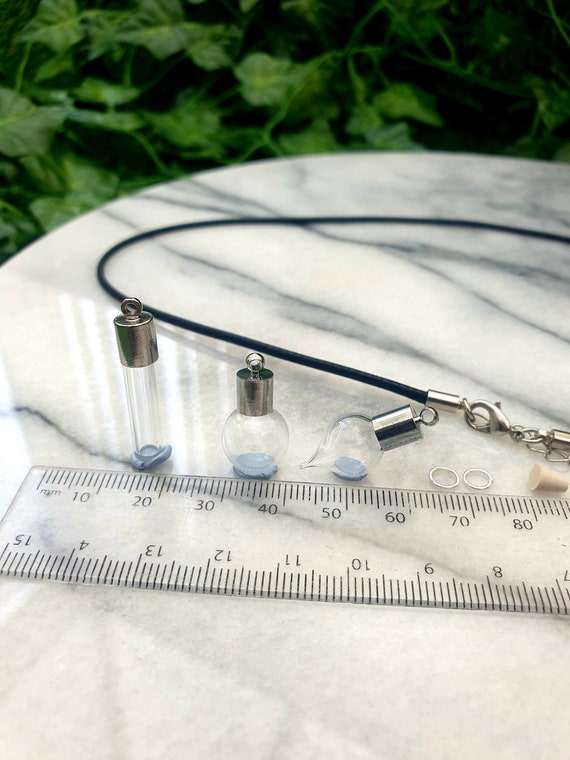 Mini Glass Vial Pendant Kit – DIY Jewelry Making, Choice of Cord