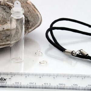 Large tube Do It Yourself DIY glass vial pendant kit jewellery making kit with choice of chain cord craft gift DIY jewellery kit blood vial image 1