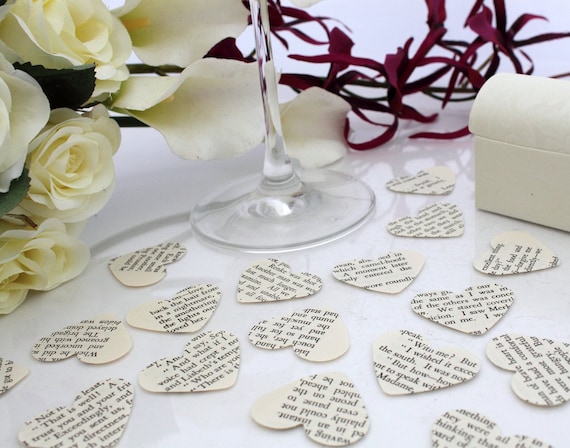 200 Piece Vintage Music Hearts Confetti Wedding Table Scatter Music Theme Party Song Book Pages Confetti Decoration