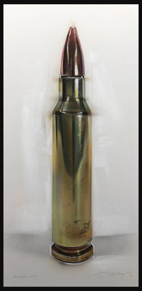 223 FMJ Bullet Acrylic Painting Original Art Etsy