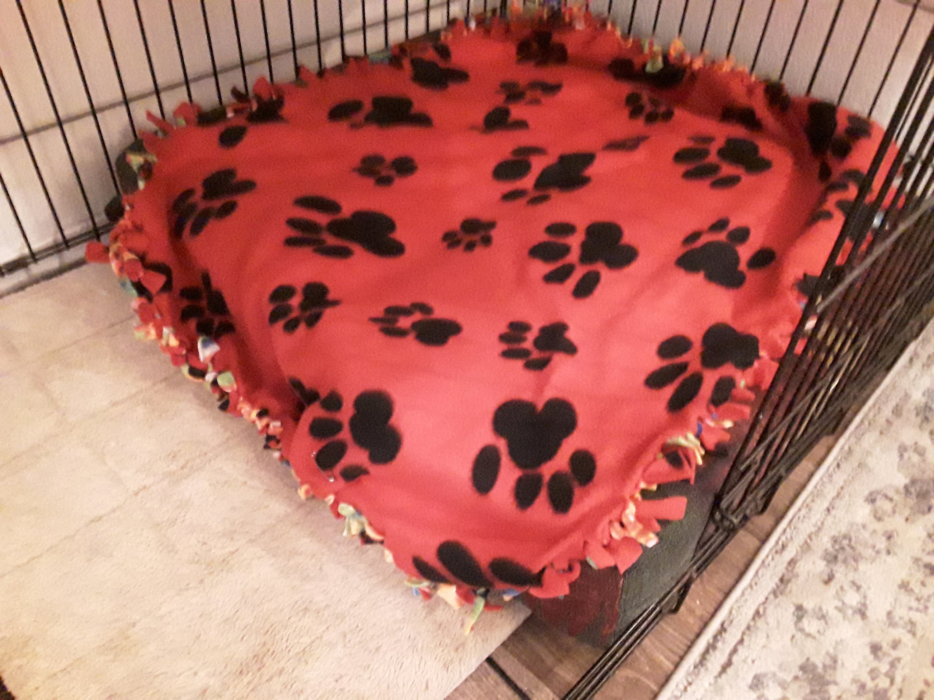 Fleece Blanket For Pet Blanket For Dog Crate Reversible Fleece Blanket