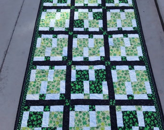 St. Patrick's Day Patchwork Quilt • Handmade Cotton Fabric Blanket • Spring Redecorating • Wedding Gift  • Irish Throw Quilt