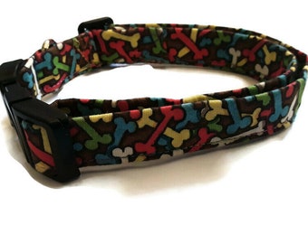 New Dog Collar • Paw Print Fabric • Medium Adjustable Collar • New Pet Accessory • Ready To Ship Today