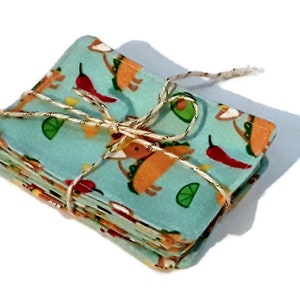 LARGE Reusable Facial Pads Taco Tuesday • 5&quot; x 3.5&quot; • 2 Ply • Set of 10