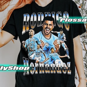 限定ロドリゴ・エルナンデスシャツ、ヴィンテージ ロドリゴ・エルナンデス マンチェスター・シティ ファンTシャツ グラフィック Y2K Tシャツ、女性と男性へのギフト ユニセックスTシャツ