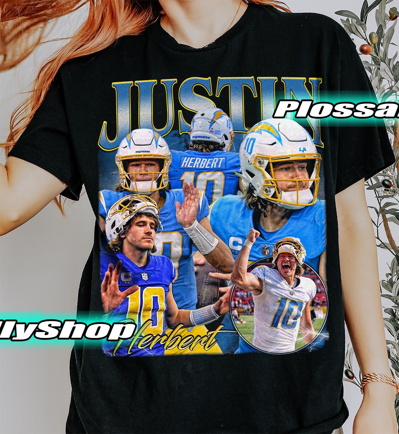 Los Angeles Chargers Football Justin Herbert Nfl Graphic Tees Los