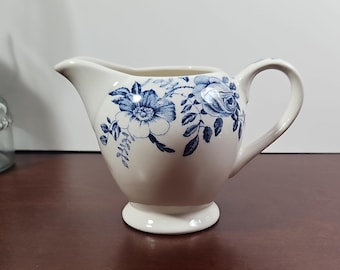 Vintage Churchill Blue Peon keramisk gräddkanna
