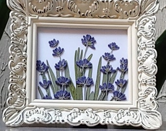 Pressed LAVENDER Framed Art/Tabletop Framed Floral/Lavender Picture/Purple Floral Art/Framed Botanical Art/Floral Gift For Her/Lavender Gift