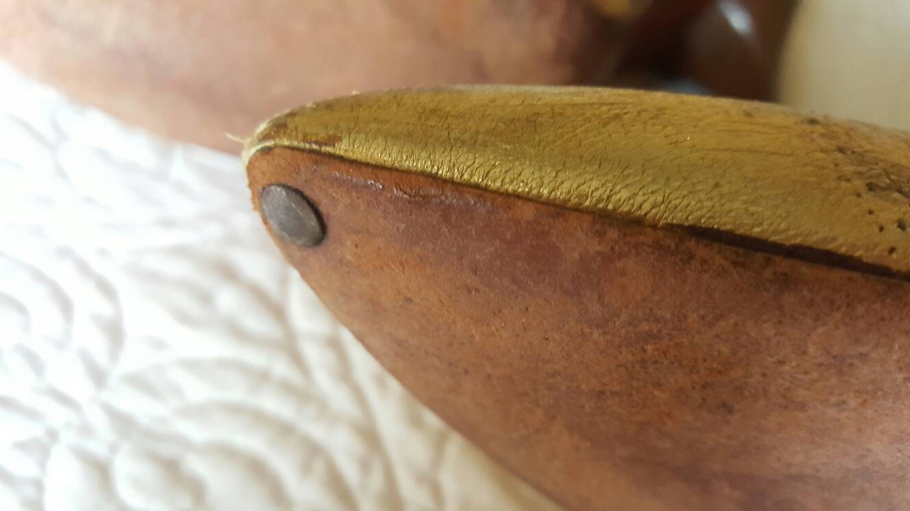 Vintage Gold Kay King High Heel Pumps Shoes Genuine Leather | Etsy