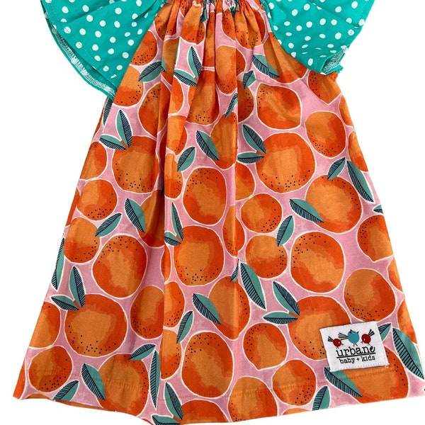 Orange Peasant Dress Etsy