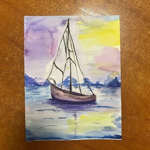 Peintures à l'aquarelle | Œuvre originale sur papier | Décoration d'intérieur et cartes de vœux | Format A5 (5,8 x 8,3 pouces)