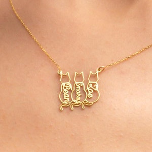 Personalized Cat Necklace, Cat Lover Gift, Cat Mom Necklace, Cat Name Necklace, Cat Mothers Day Gift, Birthday Gift for Cat Lovers