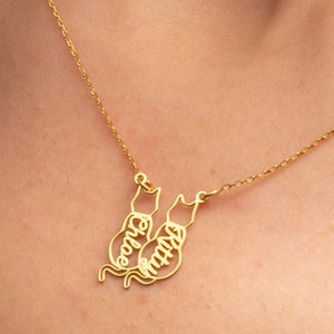 Custom Cat Name Jewelry, Cat Necklace with Name, Cat Lover Gift, Personalized Cat Memorial Gift, Pet Loving Friend Gift, Gift for Cat Owners
