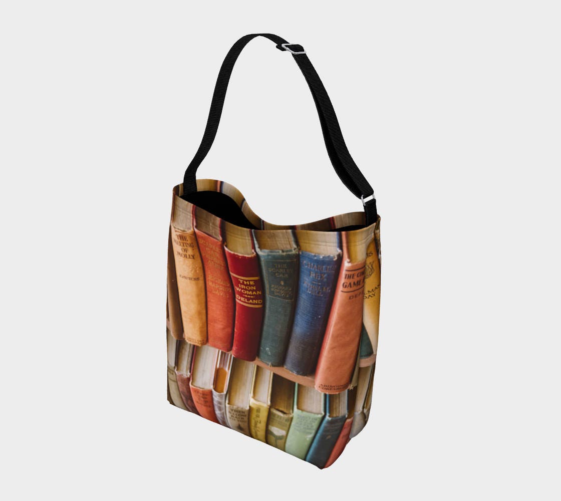 Library Book Bag Over the Shoulder Adjustable Tote Bag Gift Etsy