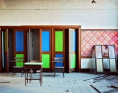 Vibrant Decay, 12x18 Print, Abandoned Building Photography, Urban Decay, Detroit Art, Industrial Decor, Industrial Photography, Neon,Detroit