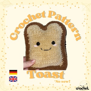 Toast crochet pattern, crochet pattern Amigurumi, crochet pattern Toast, crochet pattern Bread, PDF instructions, Crochet Food, crochet pattern Food, Crochet