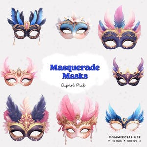 Clipart-afbeeldingen maskerade maskers, png-bestand 300 dpi Clip art PNG, maskers clipart, maskerade clipart, Venetiaans masker PNG, Venetiaans masker clipart,