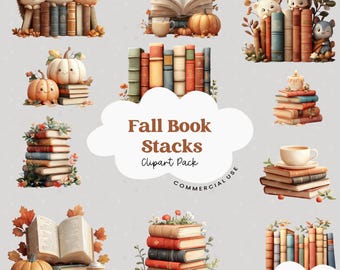 Fall Books Clipart Images PNGs 300dpi Clip art PNG, Bookstacks, Book Stacks, Book Clipart, Book Images