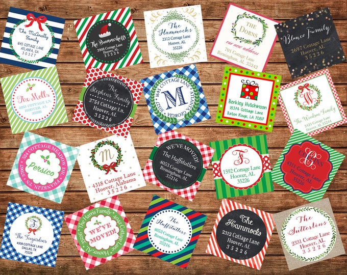 30 Christmas / Holiday Address Labels Stickers - Made to match ANY of my Christmas cards