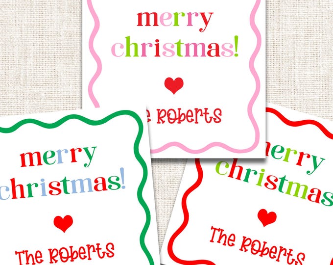 Personalized Christmas Gift Tags, Christmas Enclosure Cards, Christmas Gift Stickers