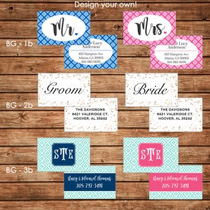TWO Bride and Groom  / Husband and Wife Honeymoon Wedding Luggage Tags - Design your own - ONE DESIGN