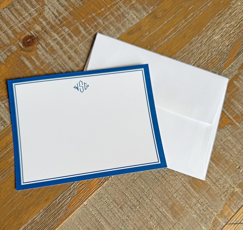 Personalized Custom Boy Stationery, Men Notecards, Flat Note Cards ...