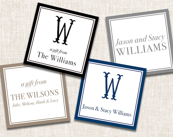 Personalized Family Gift Tags, Enclosure Cards, Gift Stickers