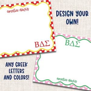 Personalized Custom Sorority Stationery, Greek Letter Stationery, Sorority Notecards, Greek Notecards