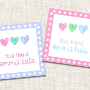 Personalized Girl Gift Tags, Enclosure Cards, Gift Stickers, Heart Gift Tags