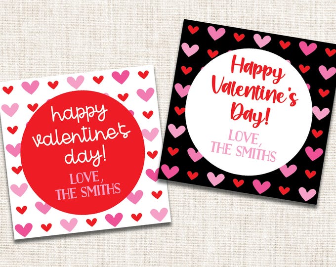Personalized Valentine Gift Tags, Valentine Enclosure Cards, Valentine Gift Stickers