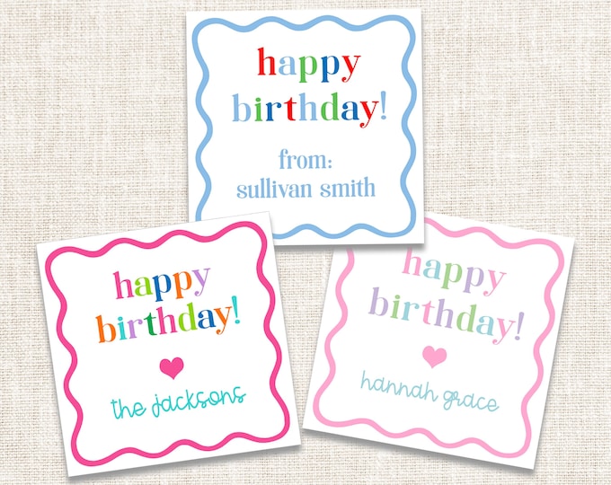 Personalized Gift Tags, Enclosure Cards, Gift Stickers, Birthday Gift Tags