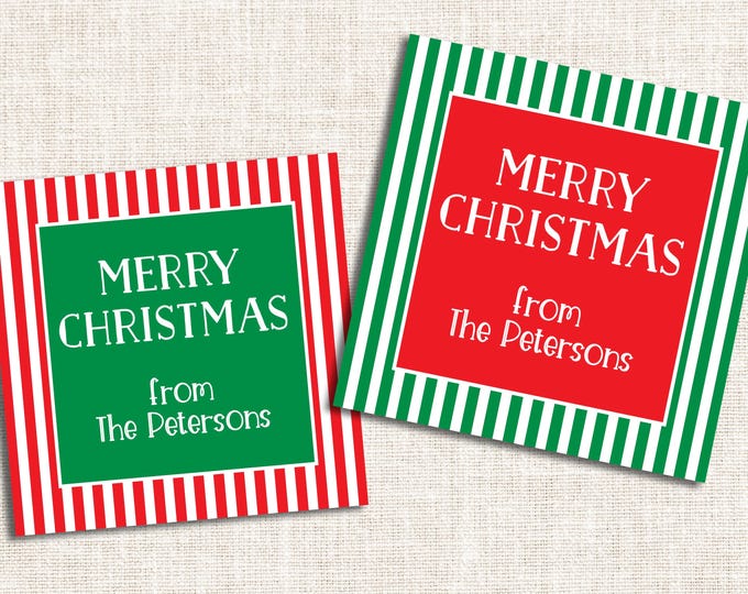 Personalized Christmas Gift Tags, Christmas Enclosure Cards, Christmas Gift Stickers