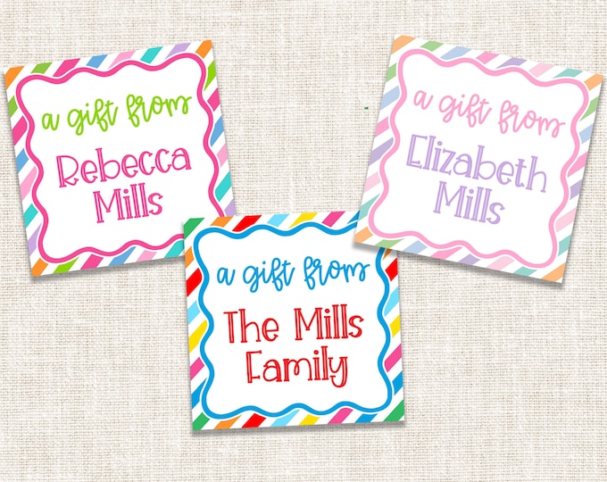 Personalized Gift Tags, Enclosure Cards, Gift Stickers, Monogram Gift Tags