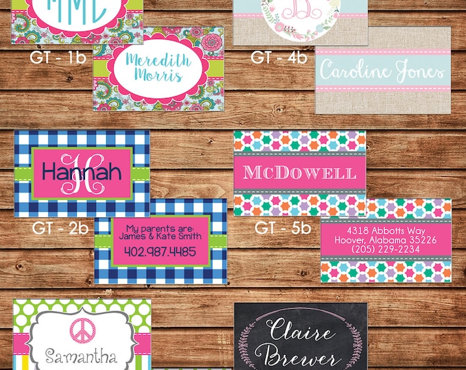 New Designs - Girl Personalized Luggage Bag Tag with Name, Monogram, Clipart, etc - Design your own - ONE DESIGN