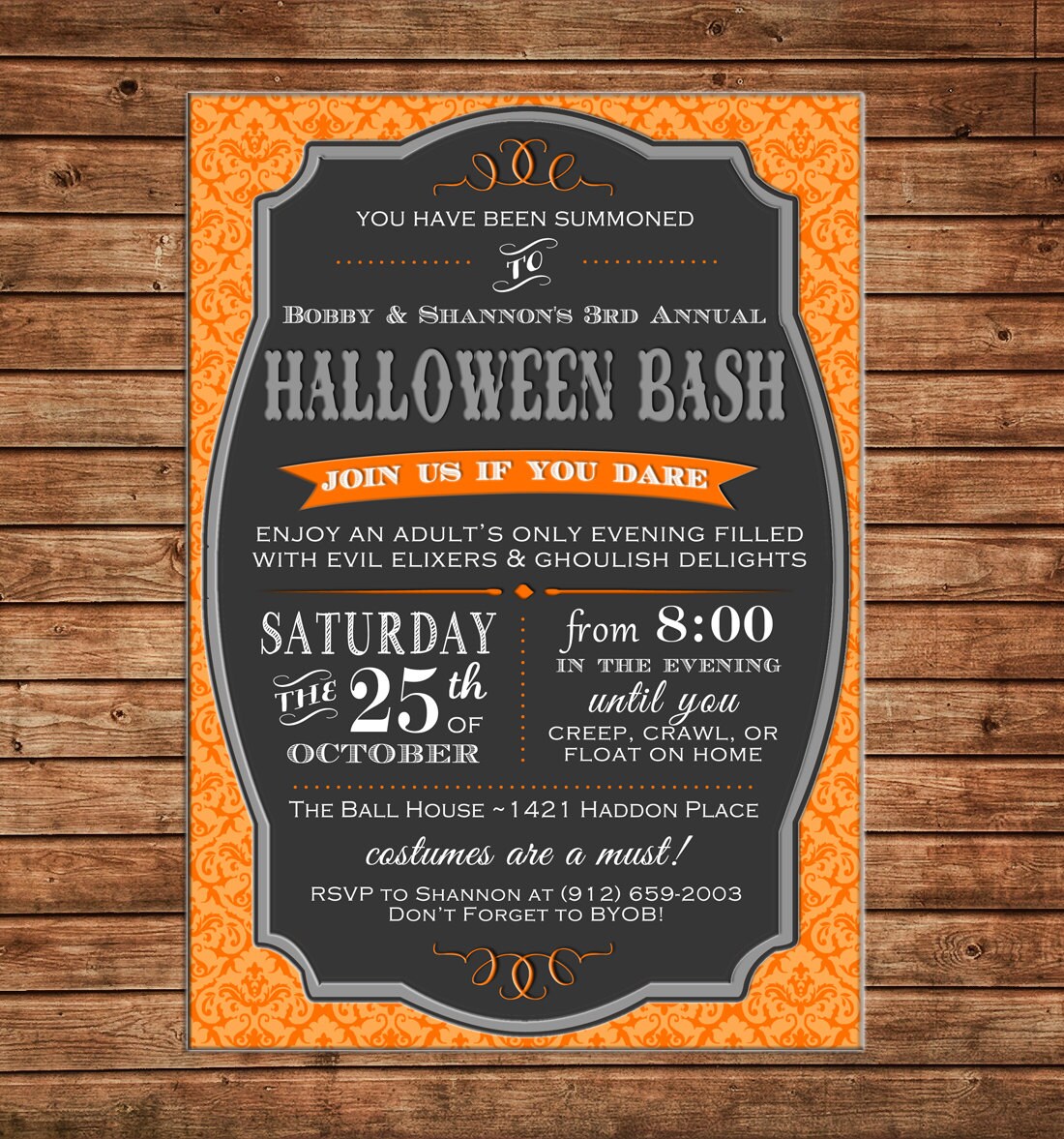 Halloween Invitation Haunted House Typography Adult Birthday - Etsy New Zealand