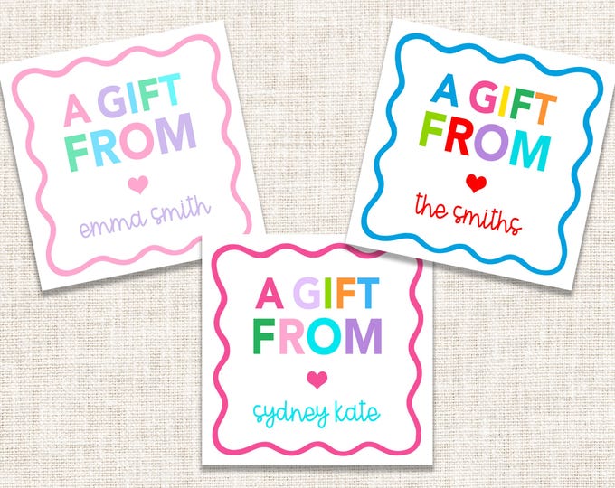 Personalized Family Gift Tags, Enclosure Cards, Gift Stickers