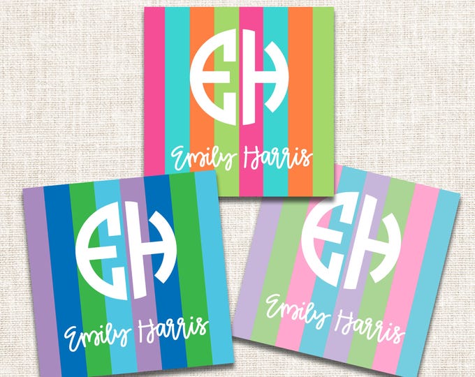 Personalized Girl Gift Tags, Girl Enclosure Cards, Girl Gift Stickers, Monogram Gift Tags