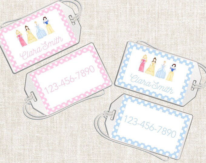 Personalized Girl Luggage Tag, Girl Bag Tag, Princess Luggage Tag