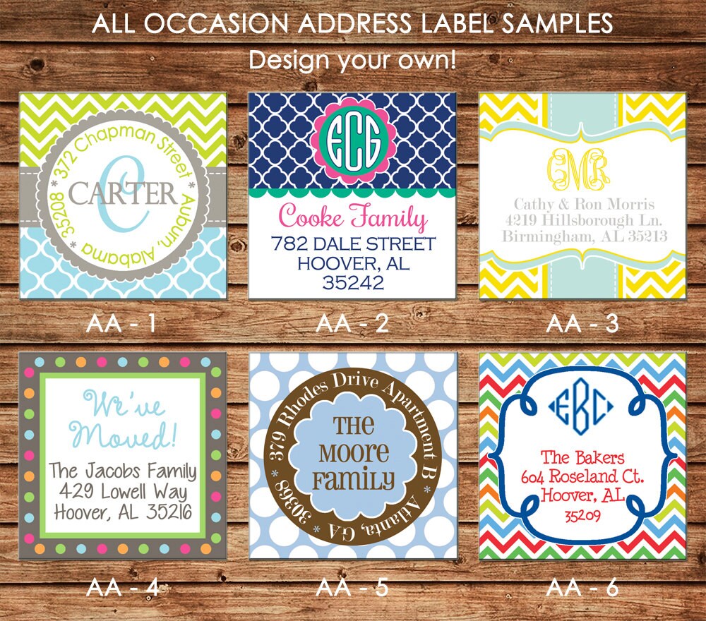 30 square personalized all occasion adult family return address