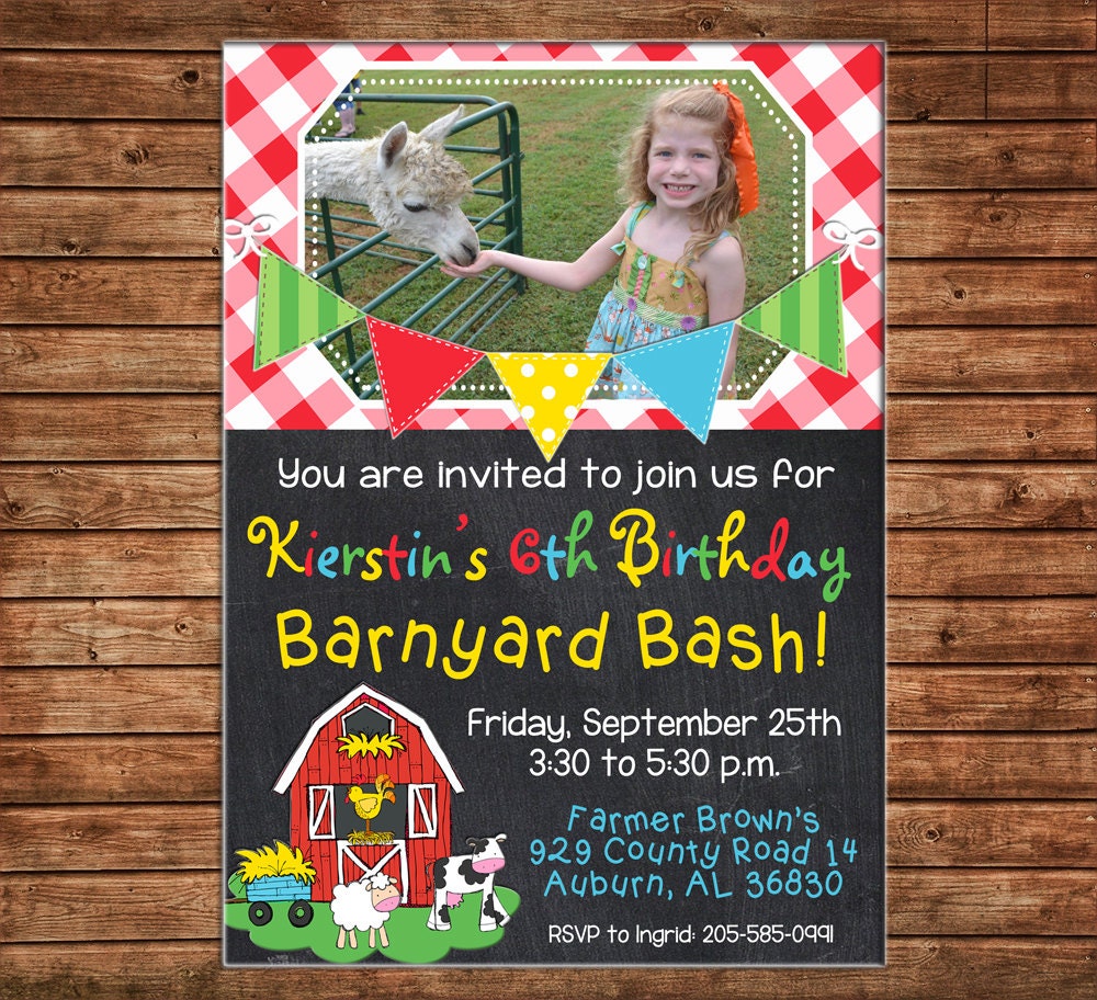 Paper Paper Party Supplies Farm Animals Boy Or Girl Invitation 