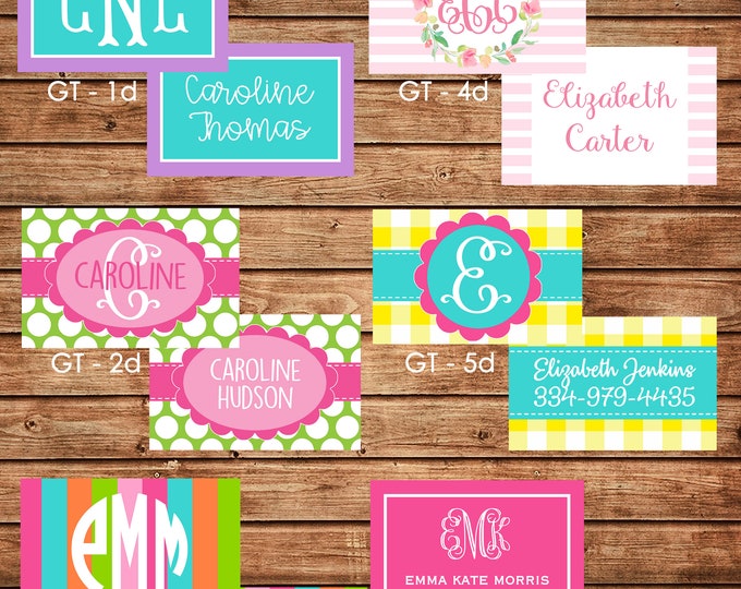 Girl Personalized Luggage Bag Tag with Name, Monogram, Clipart, etc - Design your own - ONE DESIGN