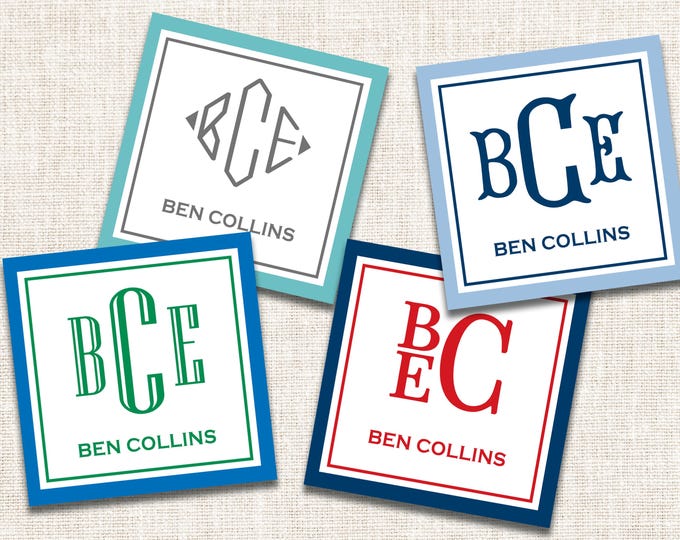Personalized Custom Boy Gift Tags, Boy Enclosure Cards, Boy Gift Stickers, Monogram Gift Tags