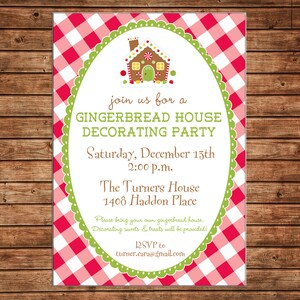 Christmas Invitation Gingerbread House Decorating Party - Can ...
