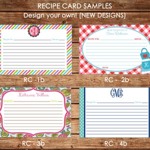 Personalized Recipe Cards - Design your own - Choose ONE DESIGN