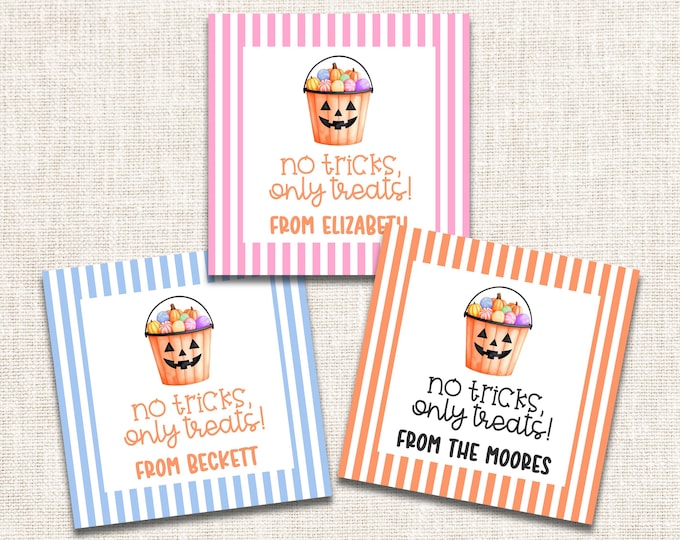 Personalized Halloween Gift Tags, Halloween Enclosure Cards, Halloween Gift Stickers, Halloween Treats