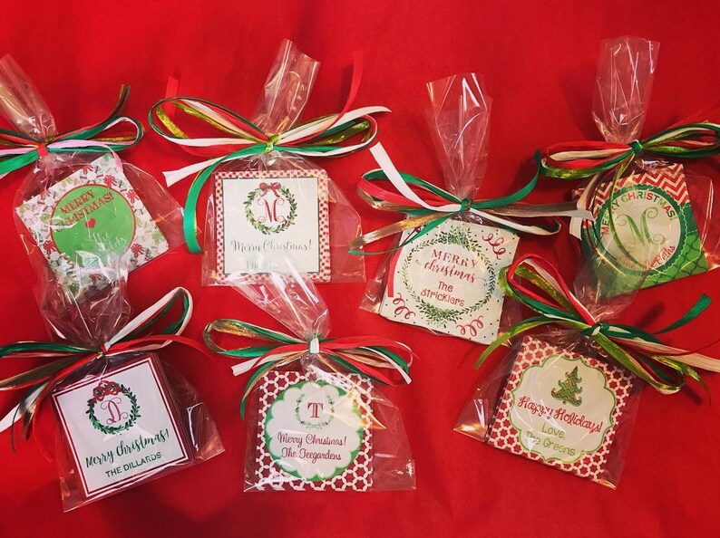 24 Square Personalized Christmas Red Green Enclosure Cards Etsy