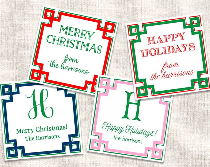 Personalized Christmas Gift Tags, Christmas Enclosure Cards, Christmas Gift Stickers